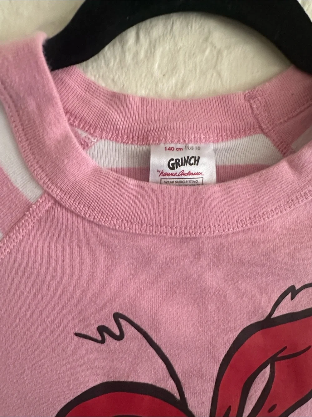 Hanna Andersson x Grinch Cindy Lou Who Pink Stripe Pajama Top Kids Girls 10